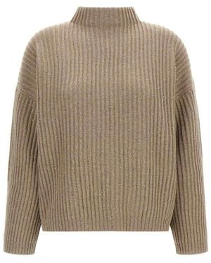Brunello Cucinelli Sparkling & Dazzling Wool-Cashmere Jumper - Brown