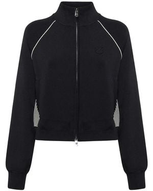 Pinko Viscose Blend Zip-Up Sweatshirt - Black