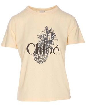 Tシャツ・カットソー CHLOE' LOGO BABY FIT T-SHIRT Chloé Baby Fit Logo T Shirt In Cotton Jersey | Chloé US