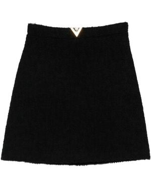Valentino Garavani Vlogo Signature Wool Skirt - Black