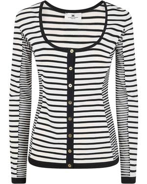 Elisabetta Franchi Tricot Squared Neck Jumper - Black