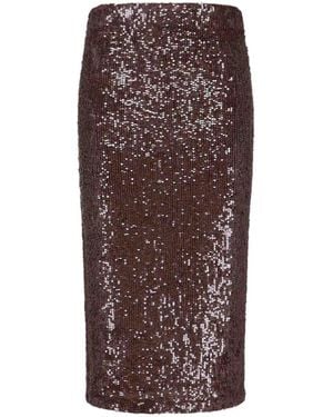 P.A.R.O.S.H. Sequined Midi Skirt - Brown