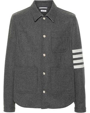 Thom Browne Bar Felted Utility Jacket - Gray