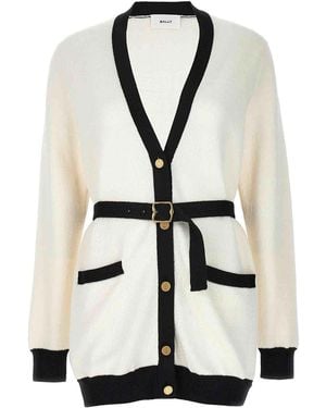 Bally Jacquard Logo Cardigan - White