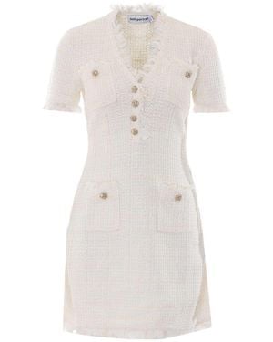 Self-Portrait Knit Mini Dress - White