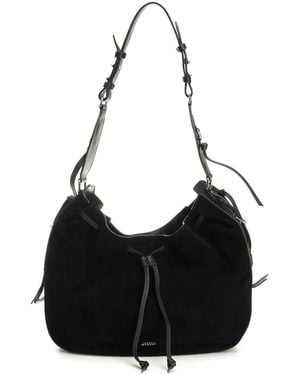 Isabel Marant Bolton Medium Suede Shoulder Bag - Black