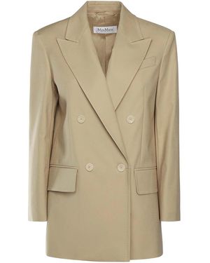 Max Mara Olimpia Stretch Canvas Jacket - Natural