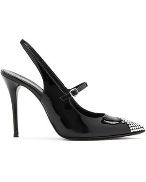 Alessandra Rich Crystal Slingback Court Shoes - Black