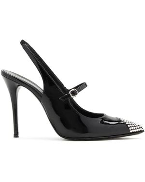 Alessandra Rich Crystal Slingback Court Shoes - Black