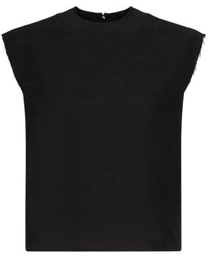 Balenciaga Sleeveless Silk Jacquard Top - Black