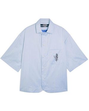 Jacquemus Light Cotton Short-Sleeved Shirt - Blue