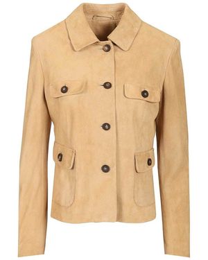 Tagliatore Long-Sleeved Button-Up Jacket - Natural
