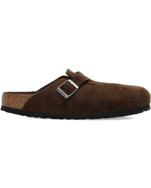 Birkenstock Boston Suede Leather Clogs - Brown