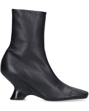 Dries Van Noten Leather Ankle Boots - Black