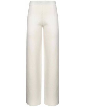 Max Mara Stretch Knit Marzia Straight Trousers - White