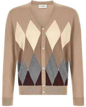 Ballantyne Cardigan Argyle - Natural