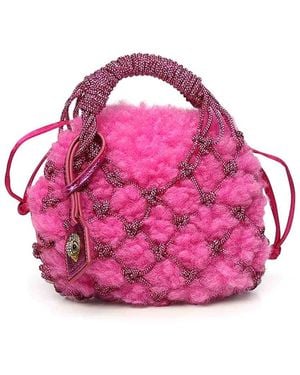 Kurt Geiger Mini Macram Bag With Crystals - Pink
