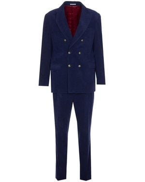 Brunello Cucinelli Velvet Suit - Blue