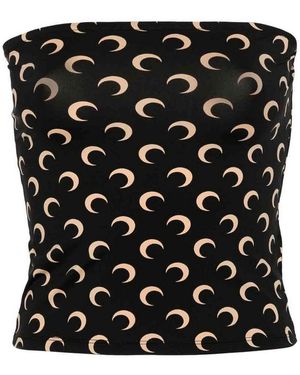 Marine Serre All-Over Moon Printed Top - Black