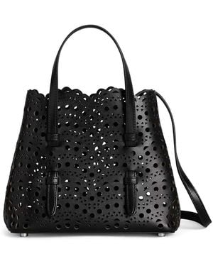 Alaïa Mina 20 Small Calfskin Tote Bag - Black