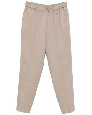 Peserico Trousers With Elastic Waistband - Natural