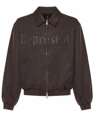 Represent Roscoe Cotton Bomber Jacket - Brown