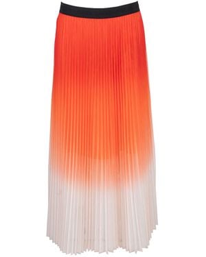 KARL LAGERFELD Pleated Mesh Ombre Skirt - Orange