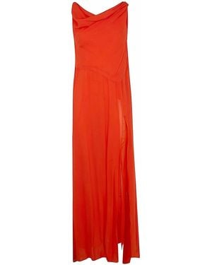 Blumarine Georgette Long Dress - Red