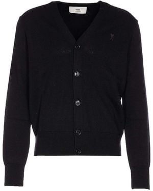 Ami Paris Ami De Coeur Cardigan - Blue