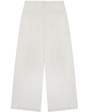 Alberta Ferretti Viscose Twill Pants - White