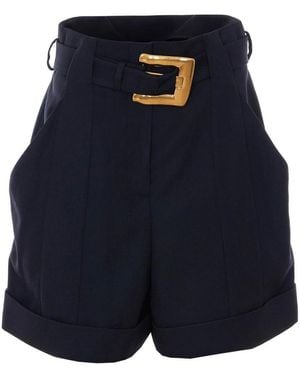 Balmain Belted Shorts - Blue