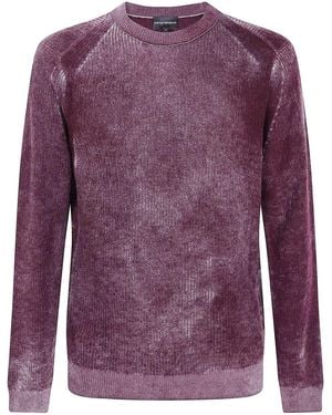 Emporio Armani Round Neck Jumper - Purple