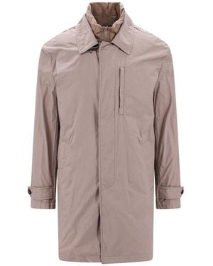 Fay Nylon Jacket With Internal Padded Vest - Brown