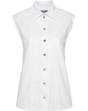 Moschino Ribbed Detail Shirt - White