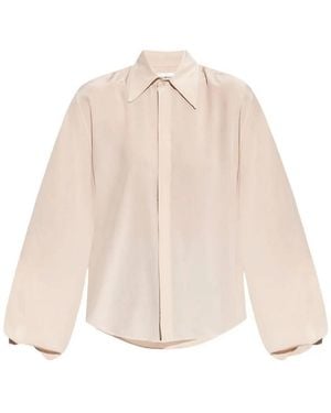 Victoria Beckham Silk Shirt - Natural