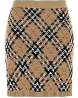 Burberry Check Knit Mini Skirt - Black