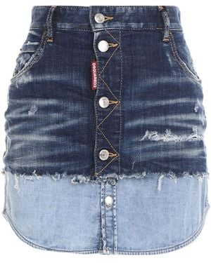DSquared² Cotton Mini Skirt - Blue