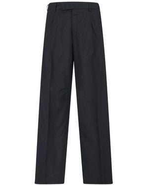 PT Torino Cotton-Wool Blend Smart-Casual Trousers - Blue