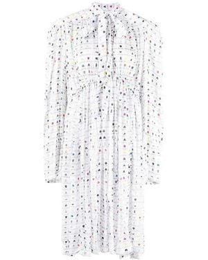 Balenciaga Oversized Dress With Flower Print - White