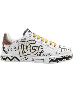 Dolce & Gabbana Dolce & Gabbana Dolce & Gabbana Portofino Low-Top Sneakers - White