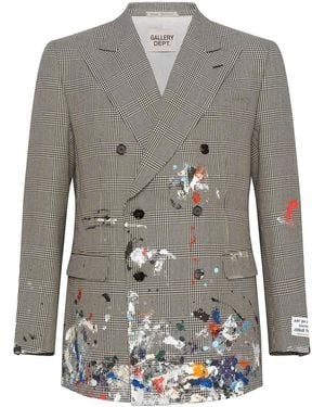 GALLERY DEPT. Hand-Painted Double-Breasted Blazer Coat - Grey