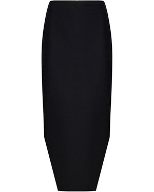 Givenchy Wool And Mohair Asymmetric Midi Skirt - Blue