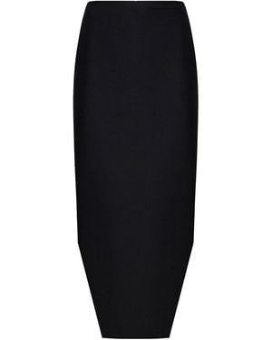 Givenchy Wool And Mohair Asymmetric Midi Skirt - Blue