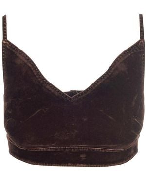 Loewe Strappy Velvet Top - Gray