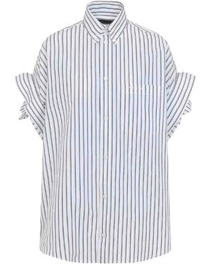 Balenciaga Tucked Sleeve Shirt - White