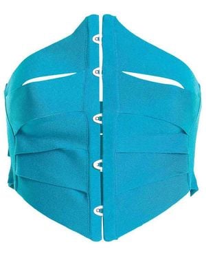Roberto Cavalli Wide Neck Hooked Top - Blue