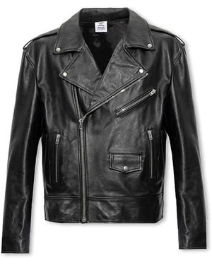 Vetements Zip-Fastening Leather Jacket - Black