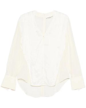 Victoria Beckham V-Neck Gathered Top - White