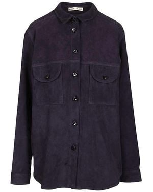Blazé Milano Viva Berber Suede Shirt - Blue