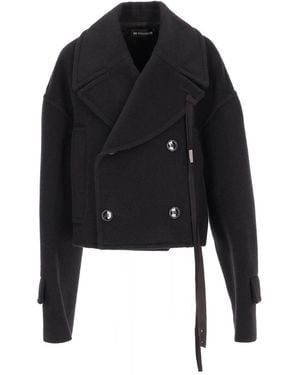 Ann Demeulemeester Double Breasted High Comfort Short Caban Bea - Black